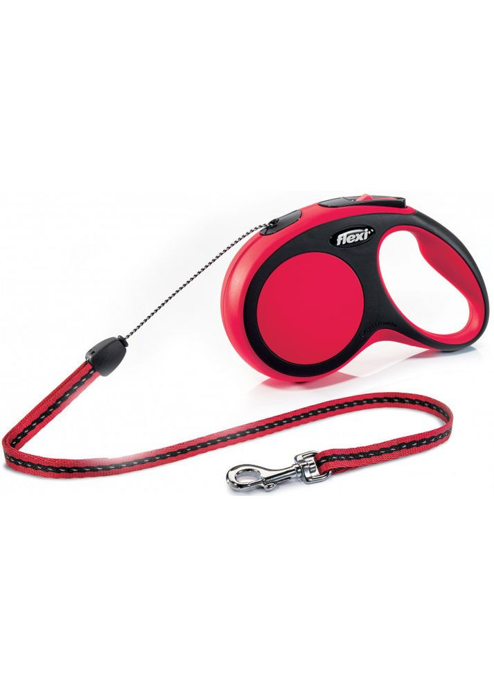 Рулетка-повідець для тварин до 12 кг New Comfort S 8 м, шнур, Червона (4000498029046) Flexi (322124638)