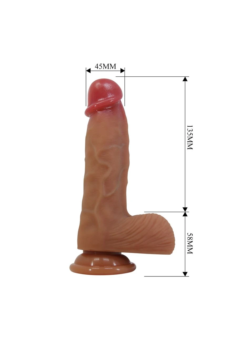 Силіконовий фалоімітатор на присосці Dwell 7.6" Super Soft Liquid Silicone Dildo, BW-008139N Pretty Love (386687157)
