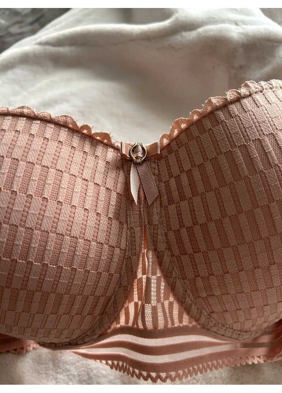 Пудровый балконет бюстгальтер цвет пудра чашка d формованная Biweier с косточками