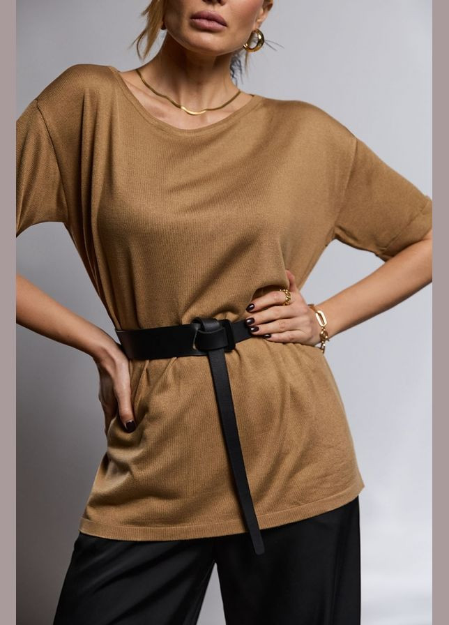 Элегантный джемпер свободного силуэта из шелковистой пряжи (2502) Triko Bakh - (334710692)