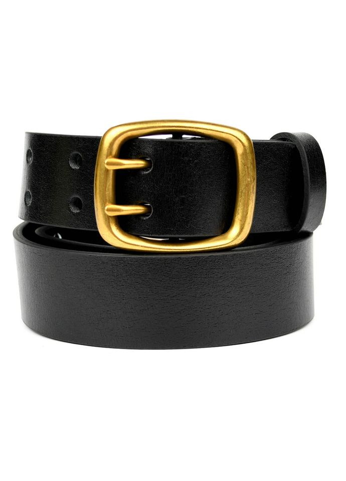 Ремінь зі шкіри буйвола st044620 чорний 40 мм гладкий на два язички Sergio Torri (358052602)