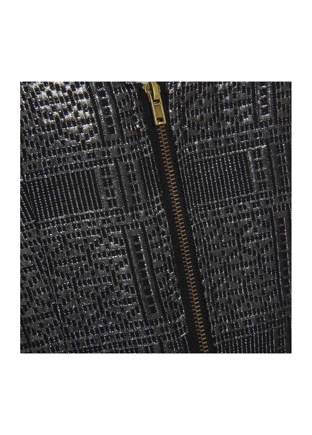 Серебряное праздничный серебристое мини платье футляр Darling с абстрактным узором