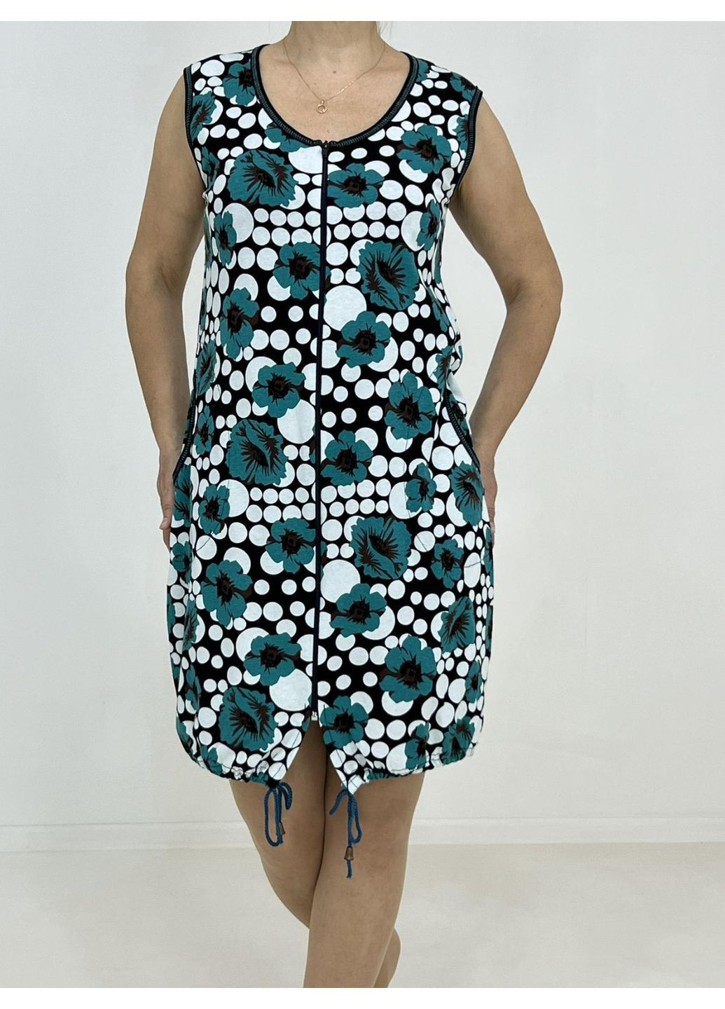 Халат жіночий молодіжний Мак Pars 58-60 Біло-зелений (46169129-4) Triko (333829085)