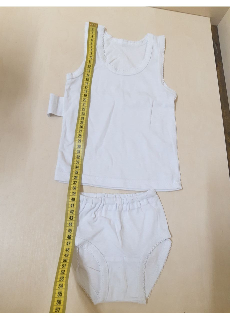 Белый комплект белья майка хлопок для девочки 92 98 104 110 116 122 128 134 No Brand