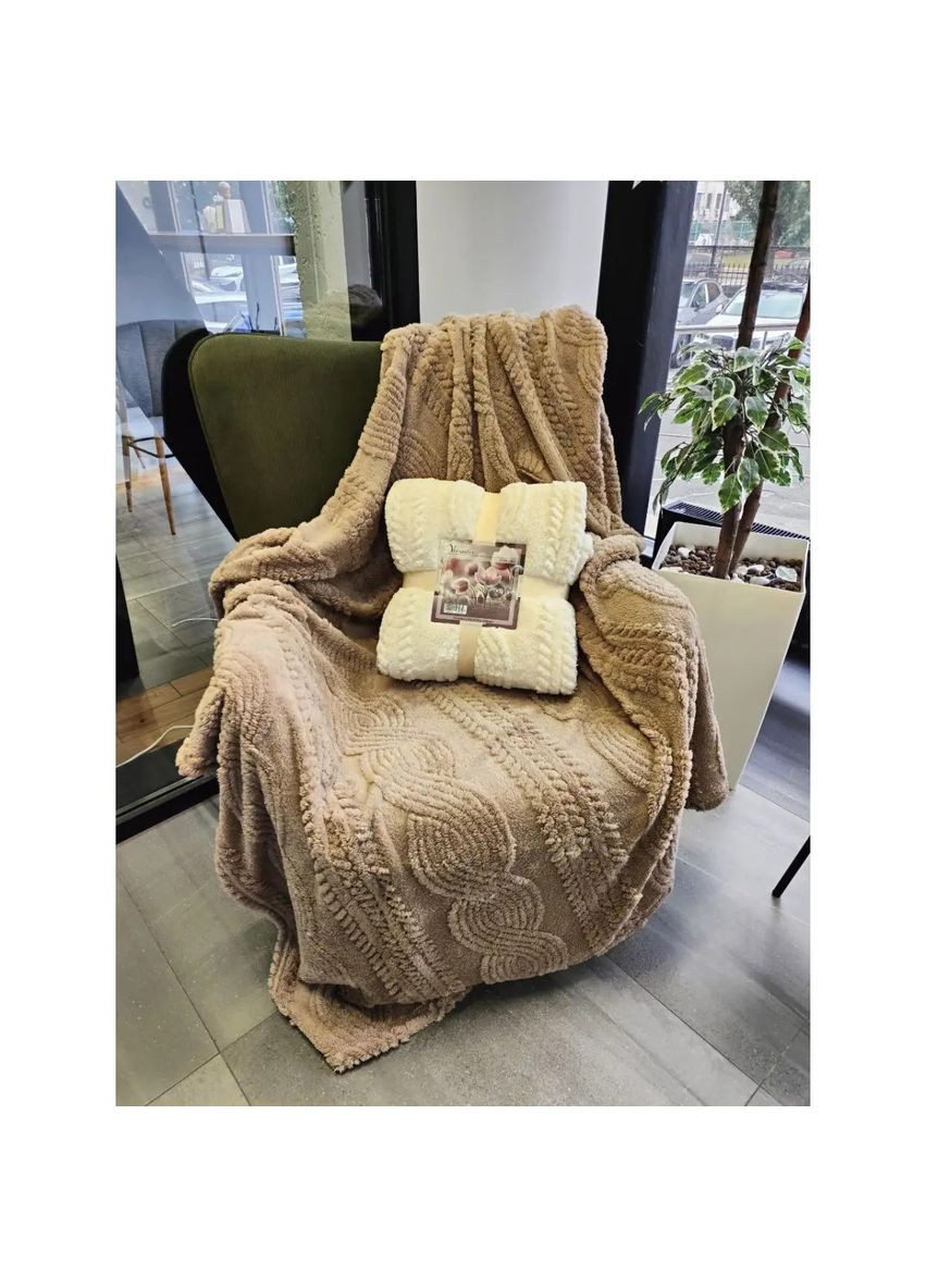 Плед Косы VS-PB-4400I 200х220 см айвори Versailles (368763949)