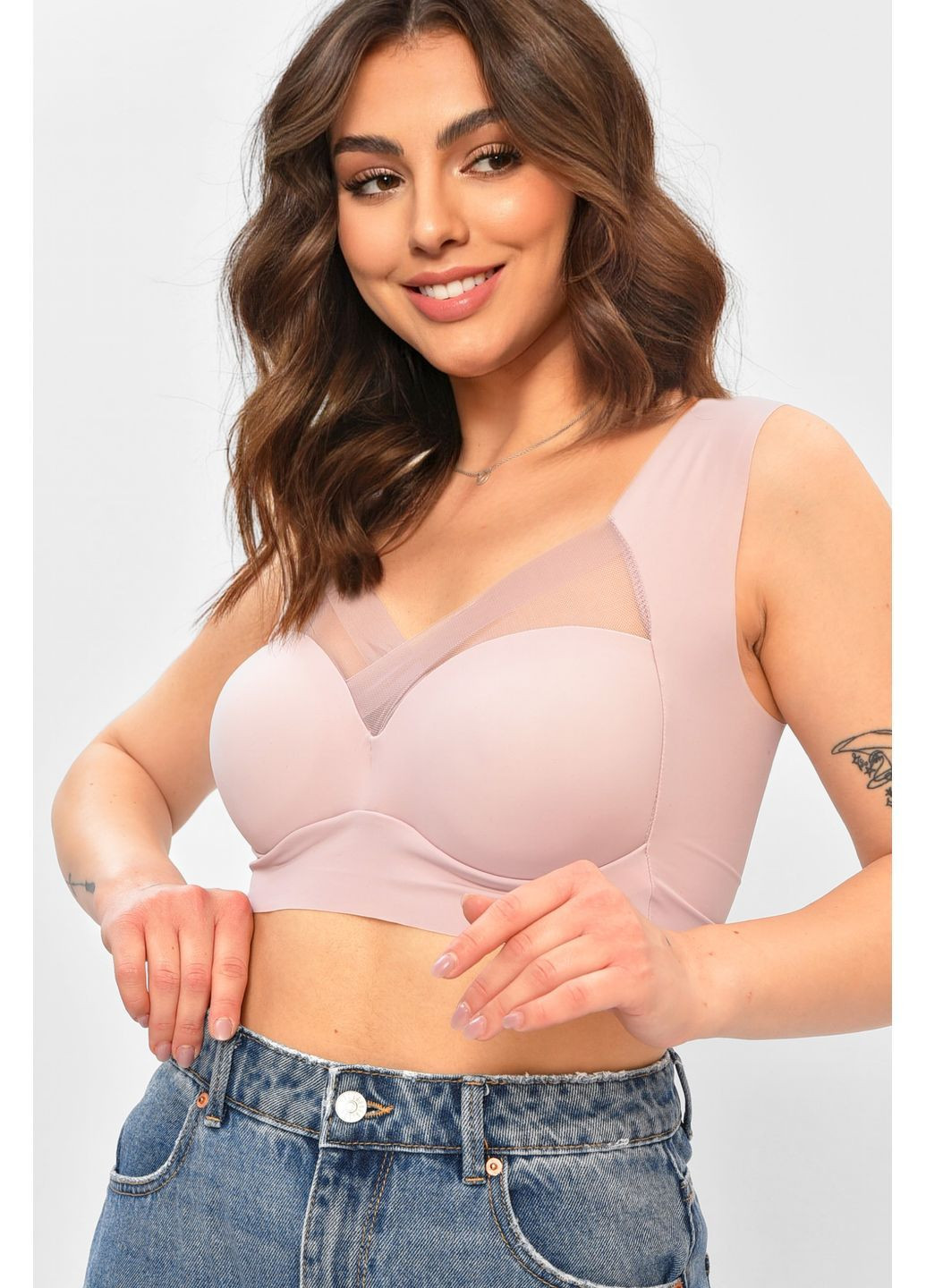 Топ жіночий рожевого кольору чашка С Let's Shop (372955698)