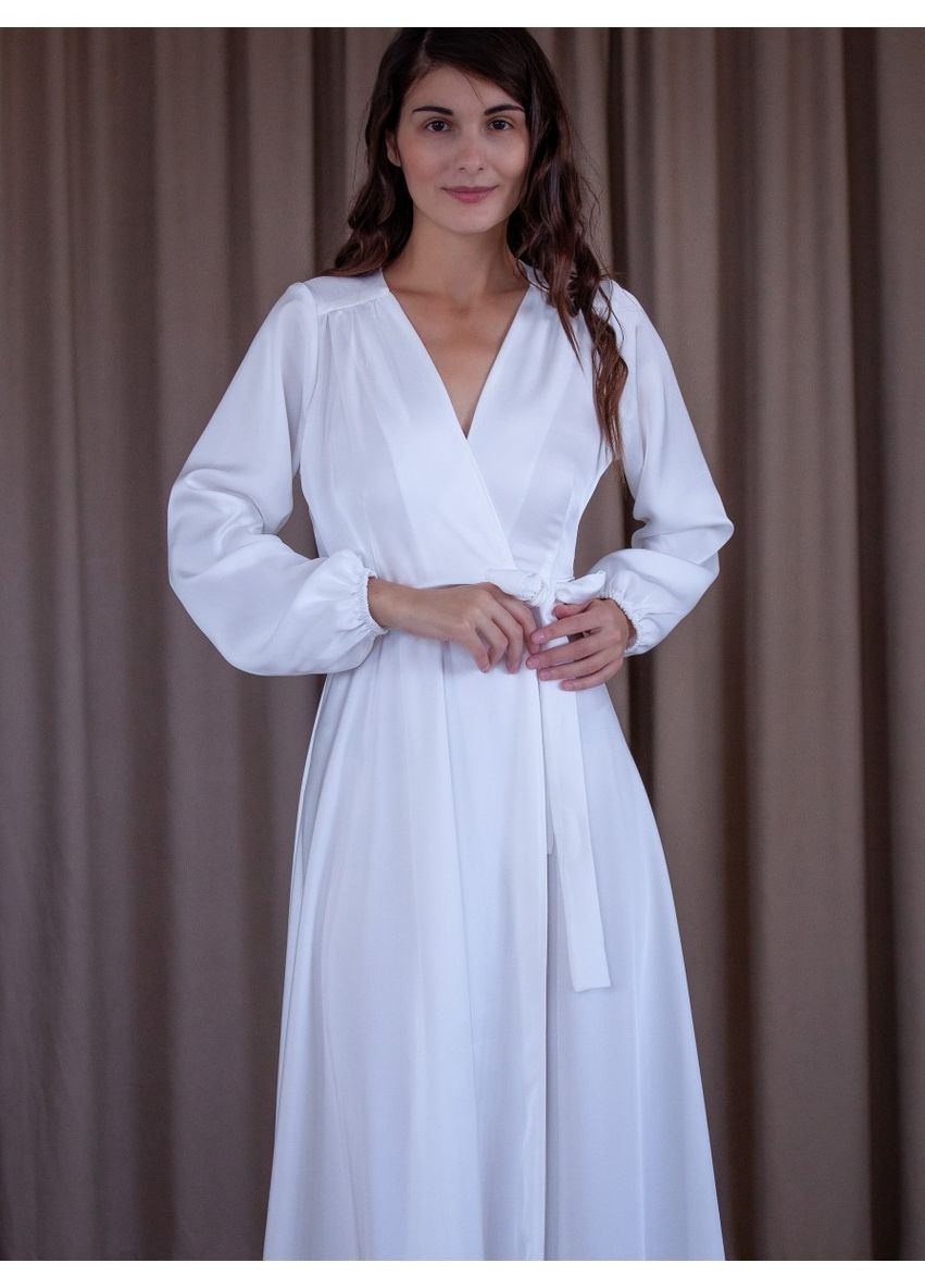 Белое вечернее платье на запах FashionYouWant однотонное