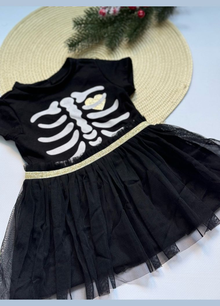 Чёрное платье для девочки черное 30266, размер 74 No Brand (306518644)