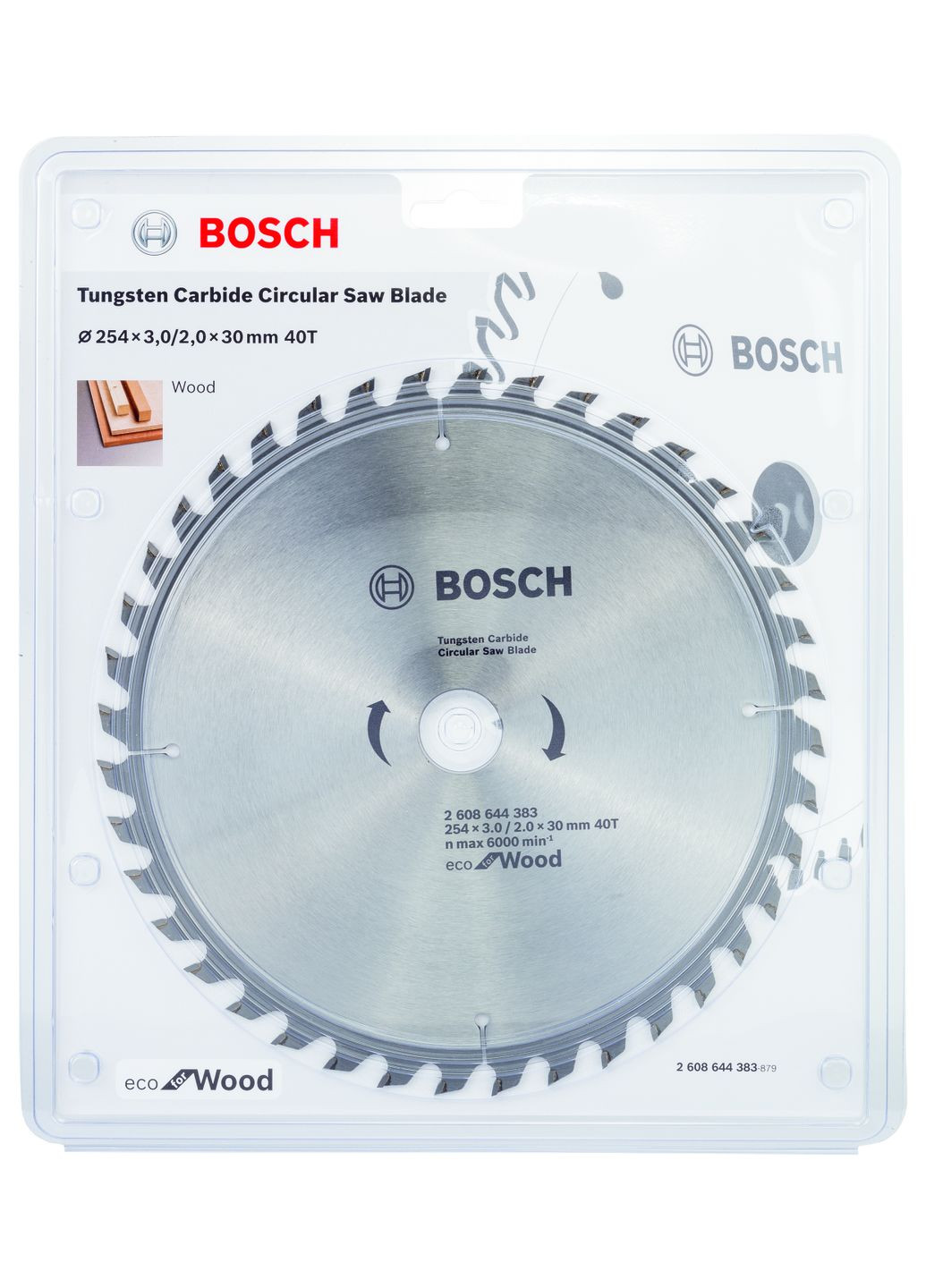 Пиляльний диск Eco for Wood (254x30x3 мм, 40 зубів) по дереву (23436) Bosch (295037784)