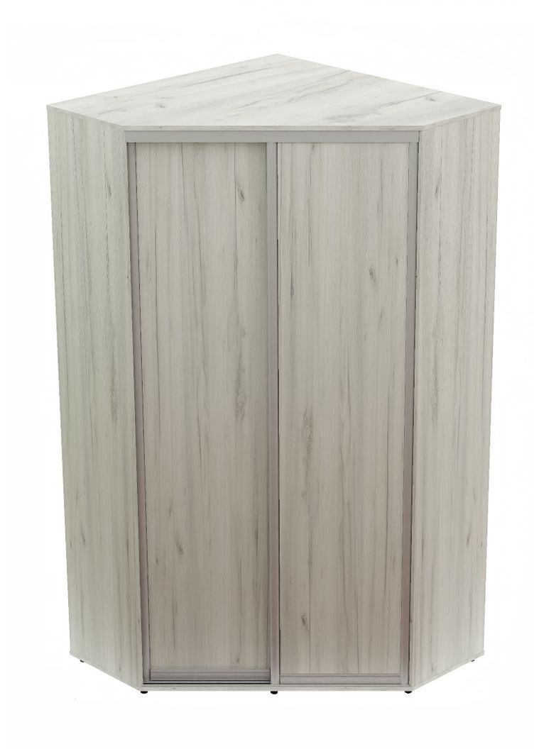 Шкаф-купе двухдверный угловой 110*110*250 см Дуб крафт белый 2 двери ДСП Угол-1 Алекса (360467137)