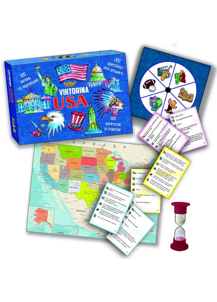 Настольная игра "Викторина США" MKP0903 правила игры рус. и укр. языке No Brand (365248282)