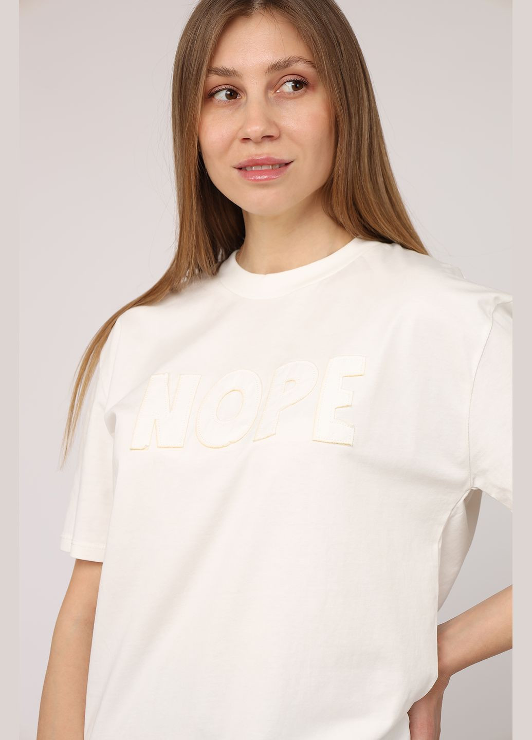 Футболка з коротким рукавом жіноча колір молочний CB-00275554 Crep - (330223201)