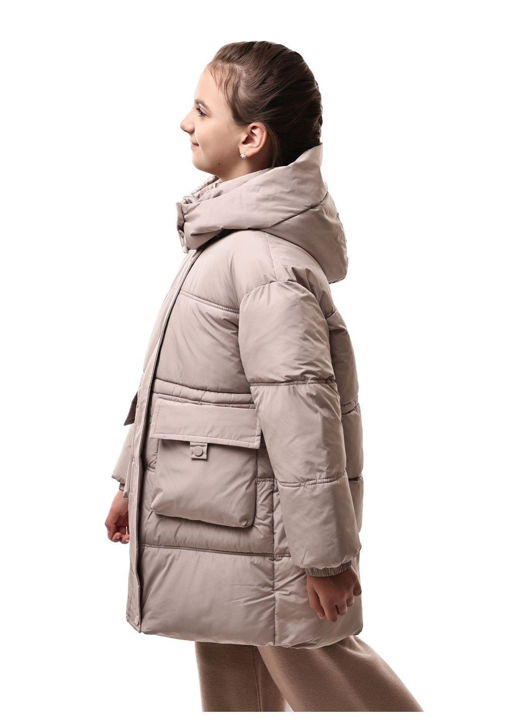 Бежева куртка зимова для дівчинки підлітка Lumo