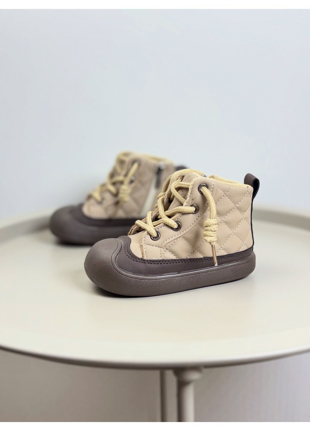 Бежевые повседневные осенние ботинки осенние детские бежевые 1617 No Brand