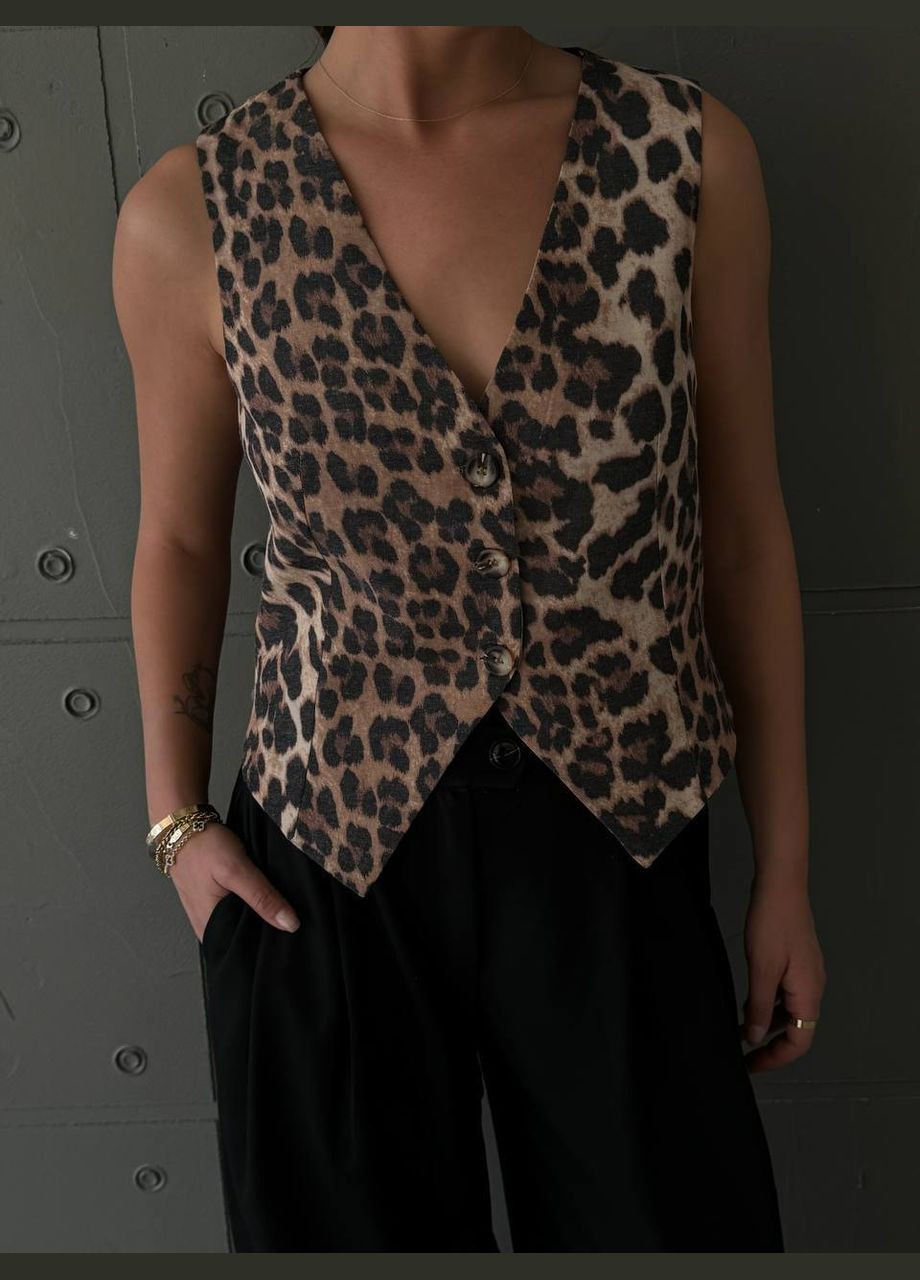 Коричневый женский женский жакет Україна леопардовый - летний