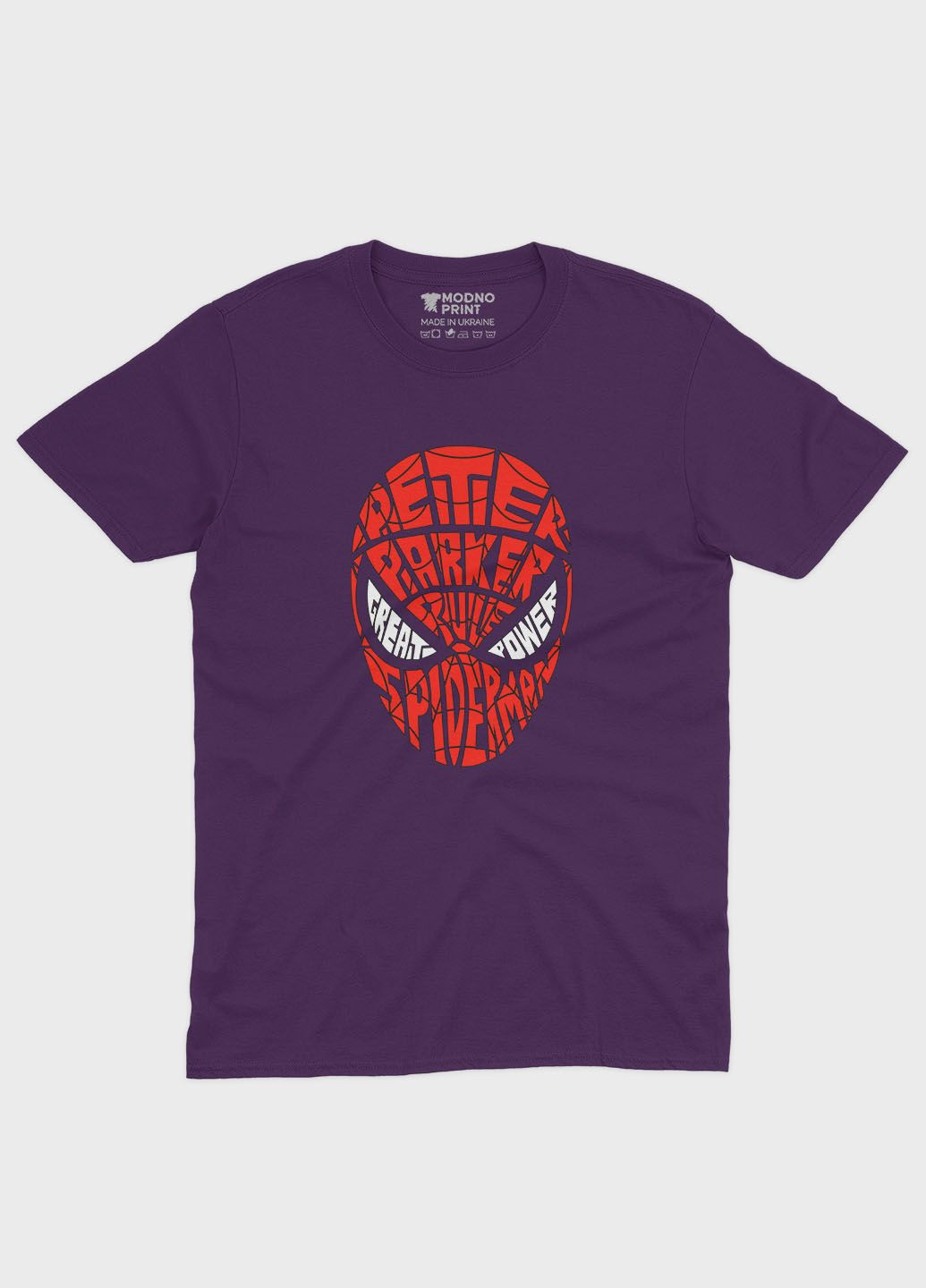 Фиолетовая демисезонная футболка для девочки с принтом супергероя - человек-паук (ts001-1-dby-006-014-114-g) Modno