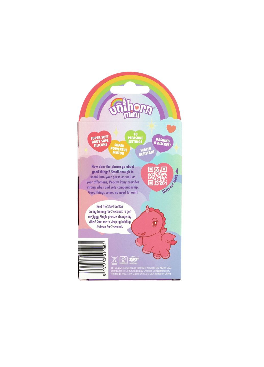 Вібратор-мінієдиноріжка Mini – Peachy Pony, брелок з вібрацією, 10 режимів Unihorn (369945642)