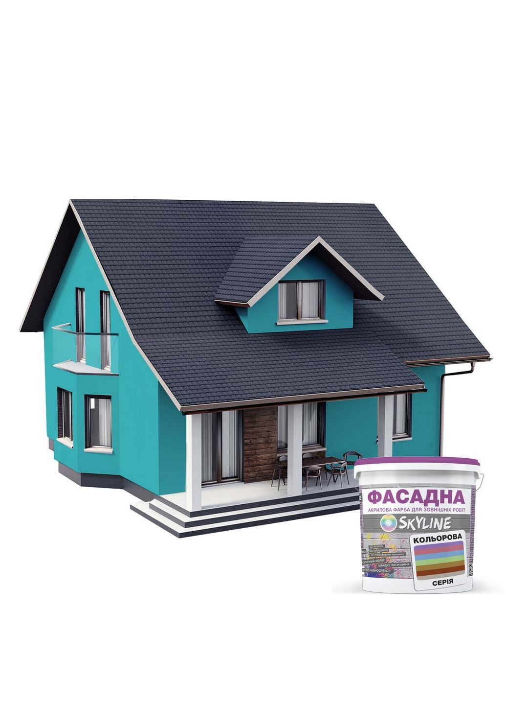 Фасадна фарба акрил-латексна 1050-B40G 10 л SkyLine (283325948)