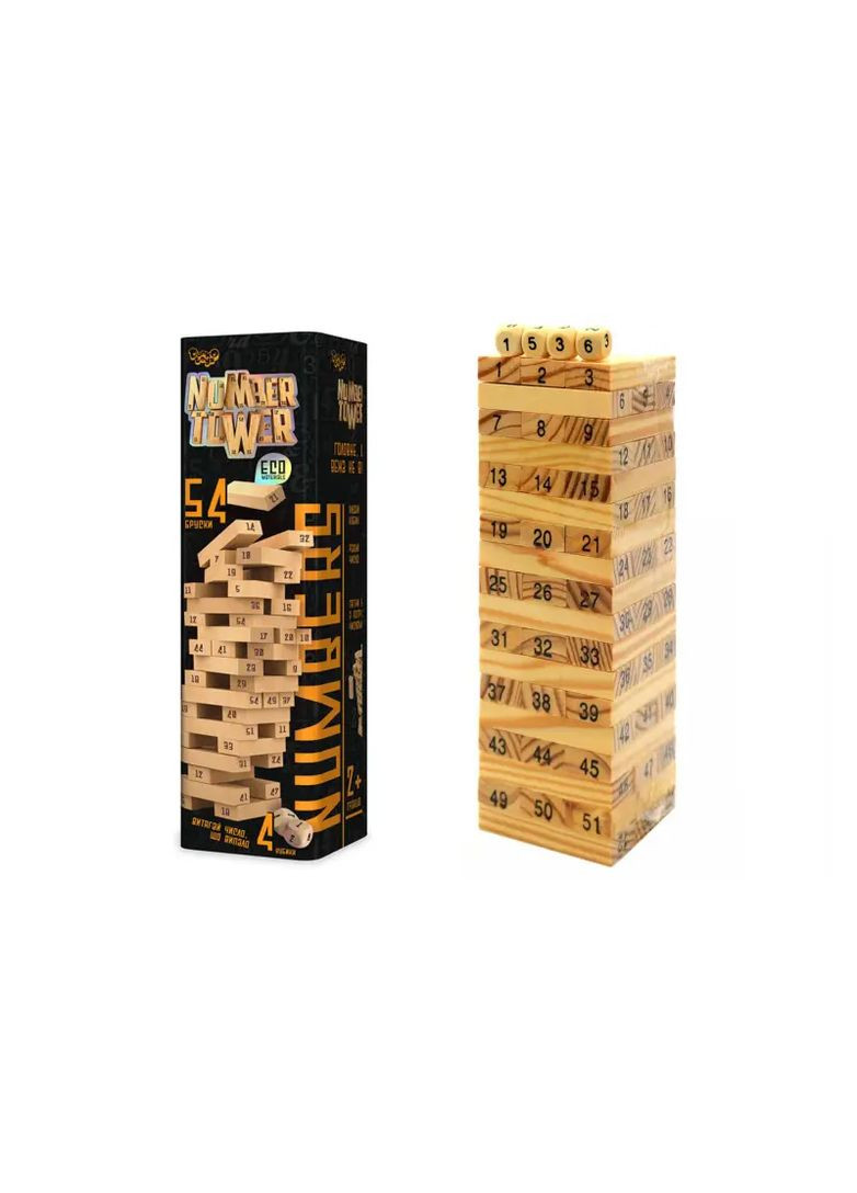 Настільна гра Number Tower дженга дерево для компанії Danko від 9 років в асортименті NT-01U Danko Toys Нас0638 (370653760)