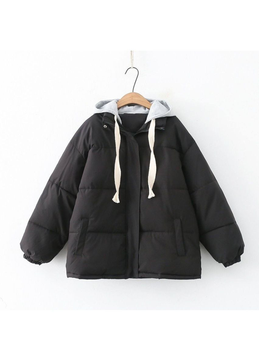 Чорна зимня куртка жіноча Гермес