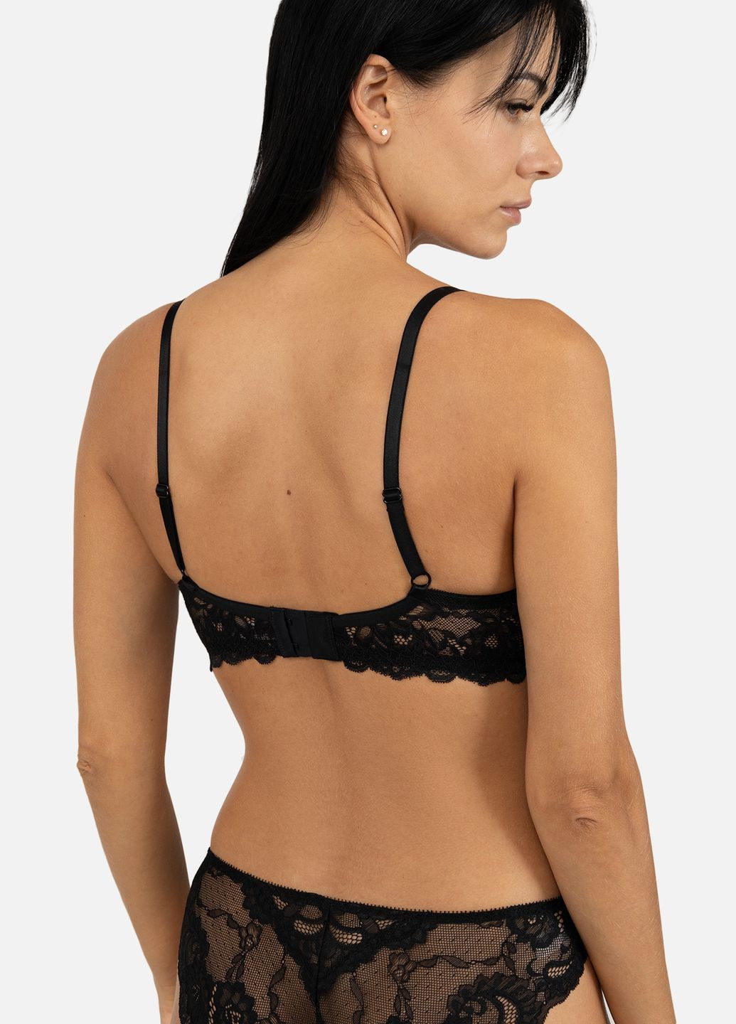 Чорний жіночий бюстгальтер колір чорний цб-00257968 Lintex мереживо