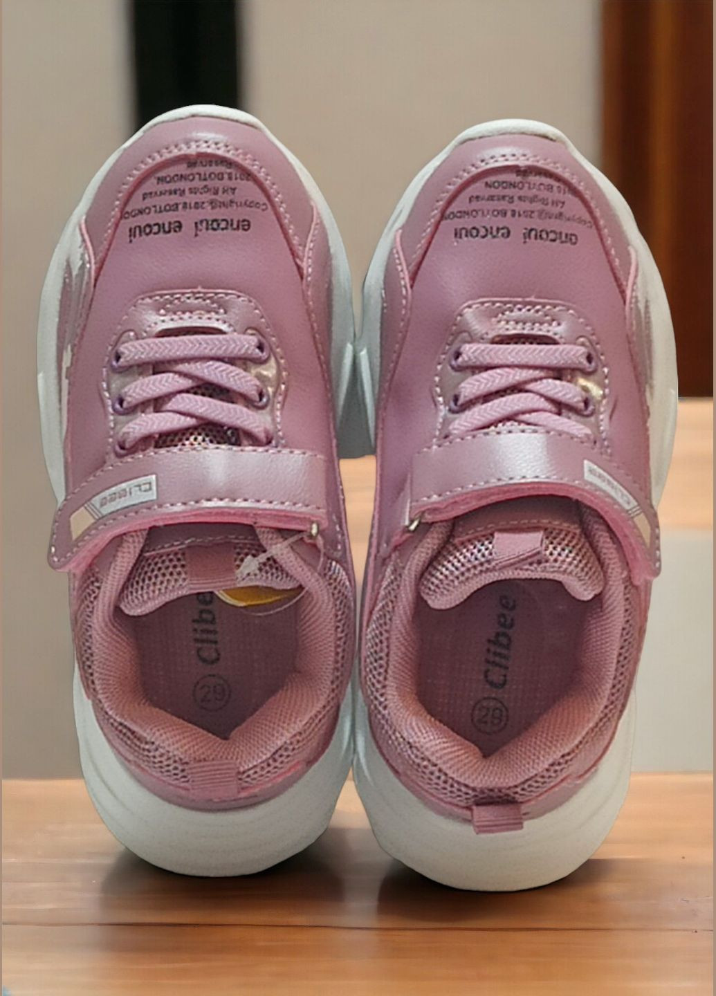 Розовые демисезонные детские кроссовки для девочки 956 Clibee