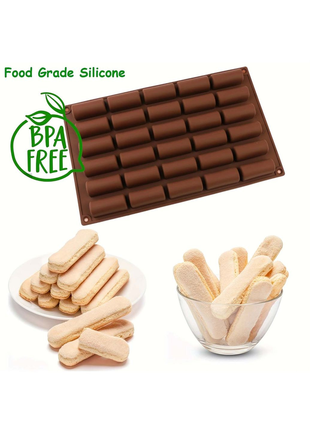 Форма силиконовая на 30 ячеек для батончиков, шоколадных конфет и льда Kitchen Master (338656760)