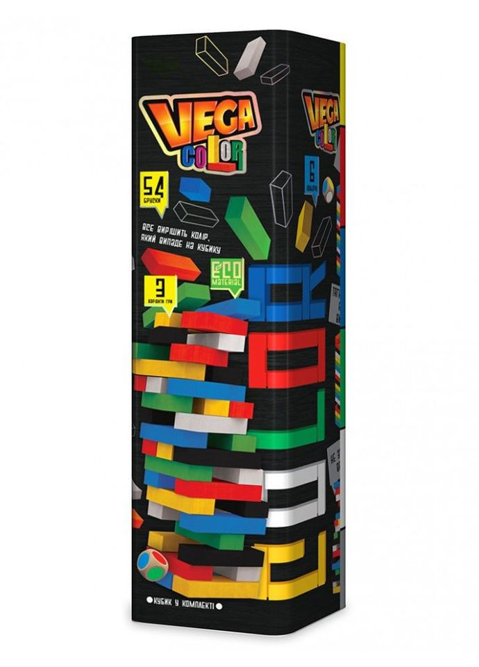 Дитяча настільна гра Дженга "VEGA COLOR" GVC-01U різнобарвна Danko Toys (306435535)