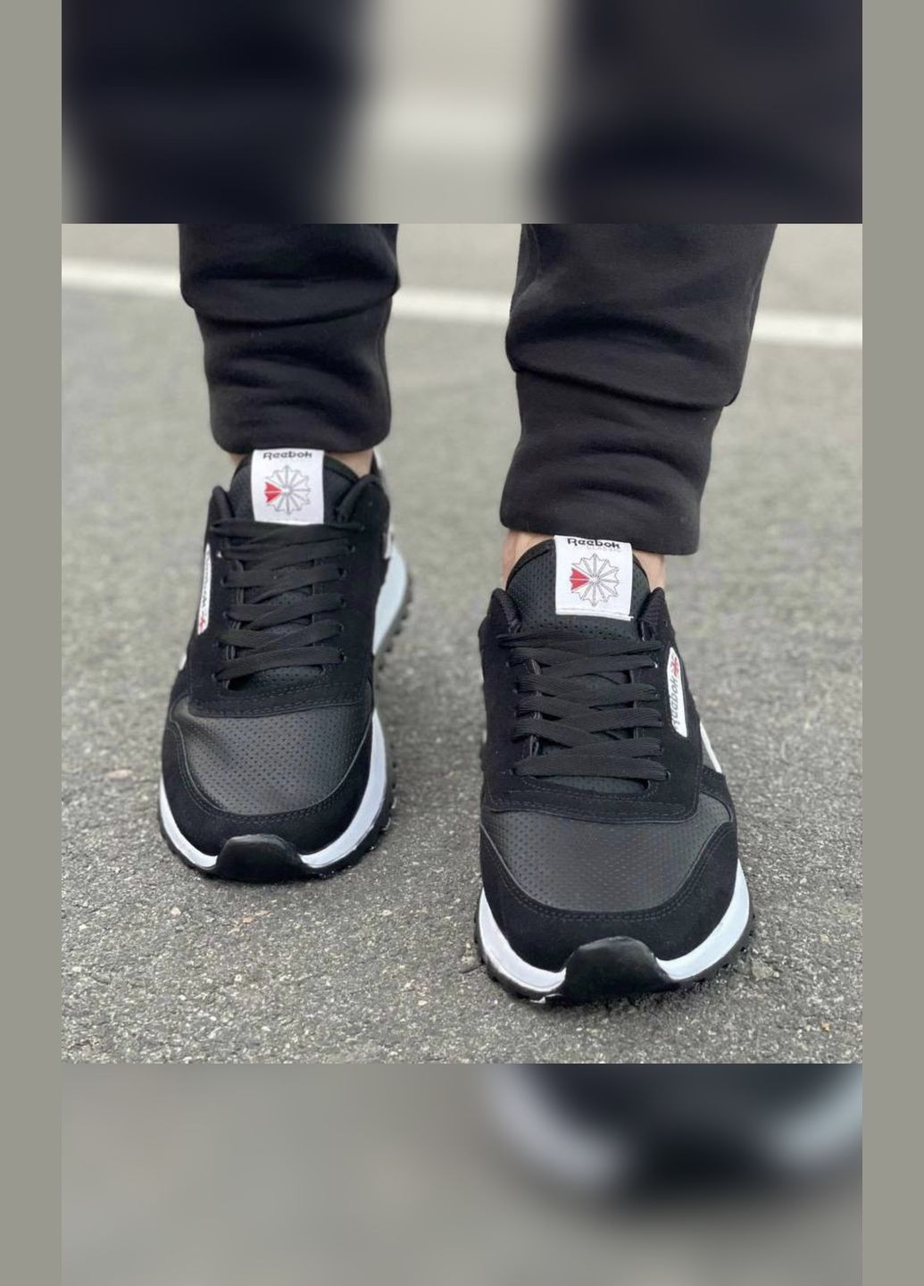 Черно-белые демисезонные эффектные мужские кроссовки No Brand