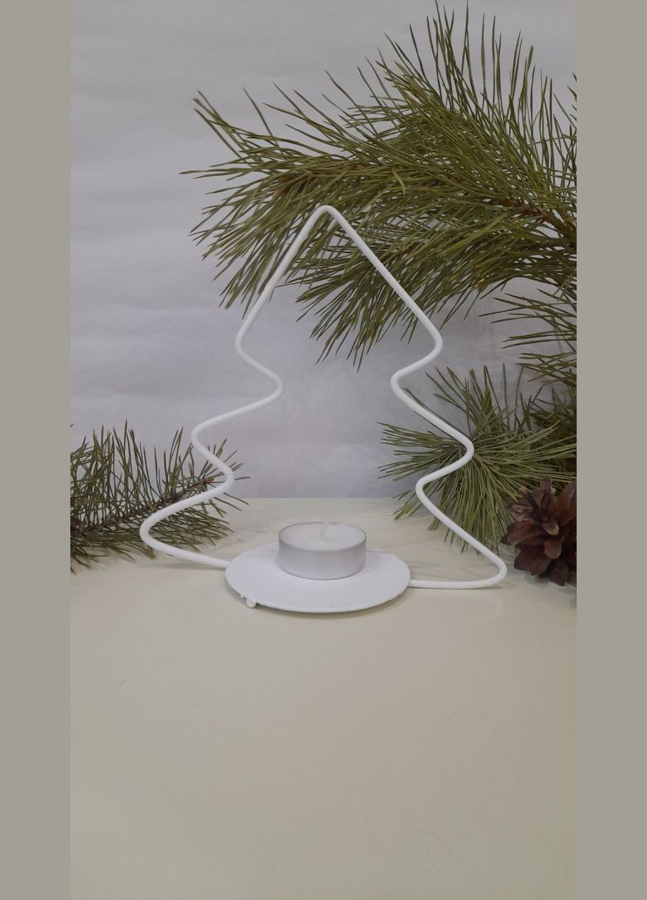 Підсвічник Ялинка біла 15*8 см (220238) Гранд Презент (305412796)