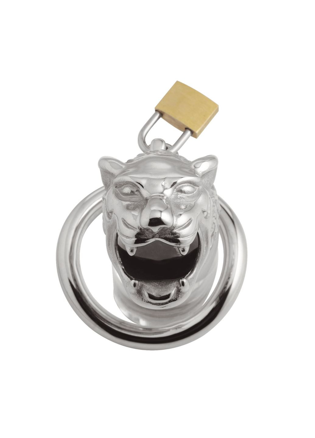 Клітка для пеніса : Tiger King Cock Cage With Lock, три кільця, замок, три ключі Master Series (335395452)