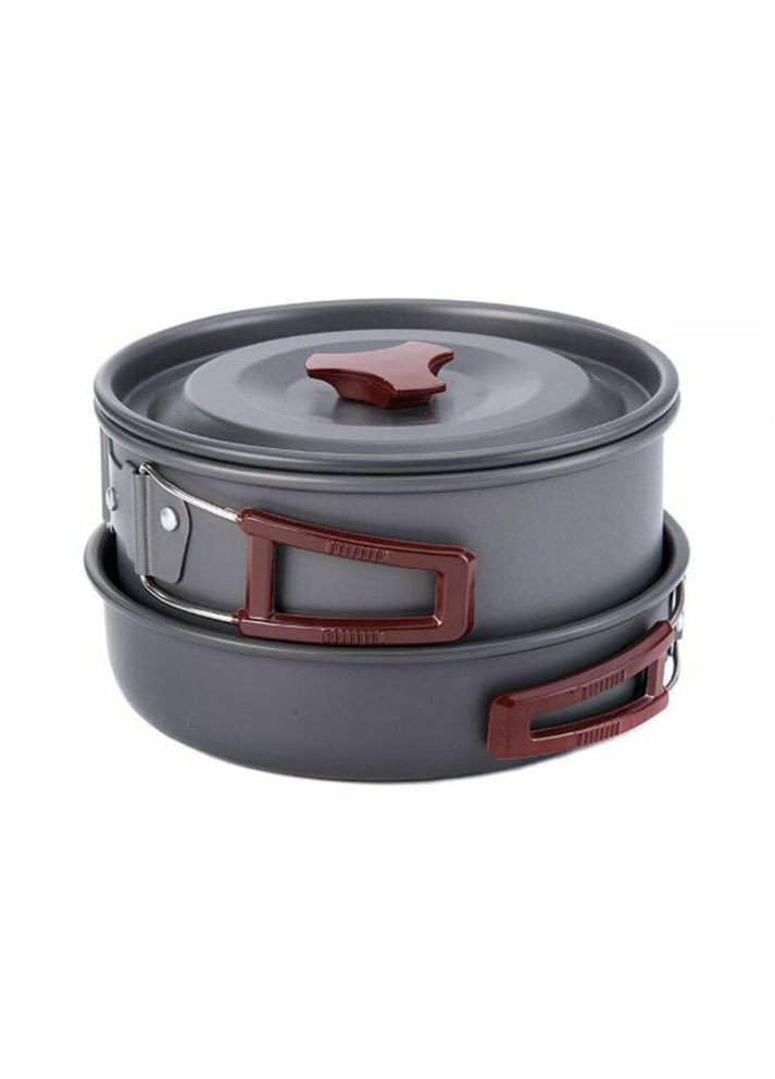 Набір посуду 3-4 NH (2 каструлі + кришки + сковорода) carbon (NH15T203-G) Naturehike (353503838)