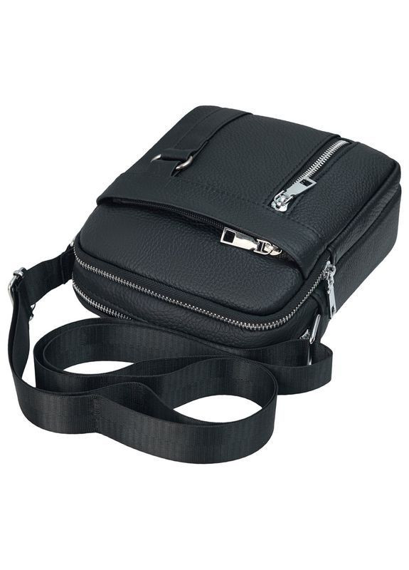 Сумка барсетка чоловіча з натуральної шкіри маленька Qvant 6614 - Чорна Tiding Барсетка (366889786)