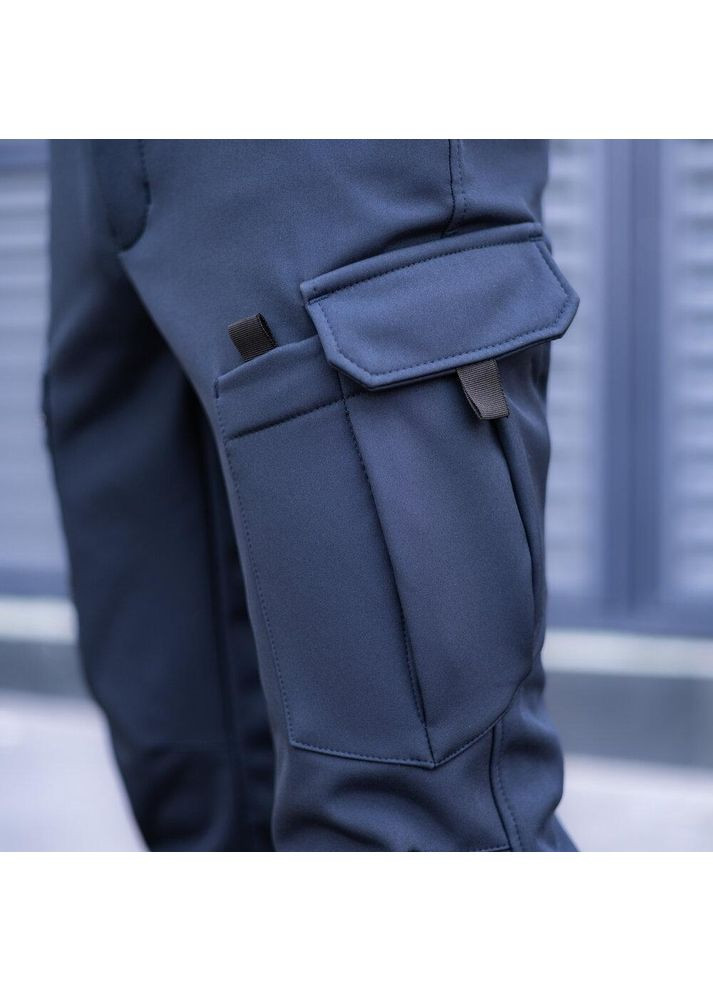 Тактические мужские демисезонные штаны SoftShell синие Freedom (356174259)