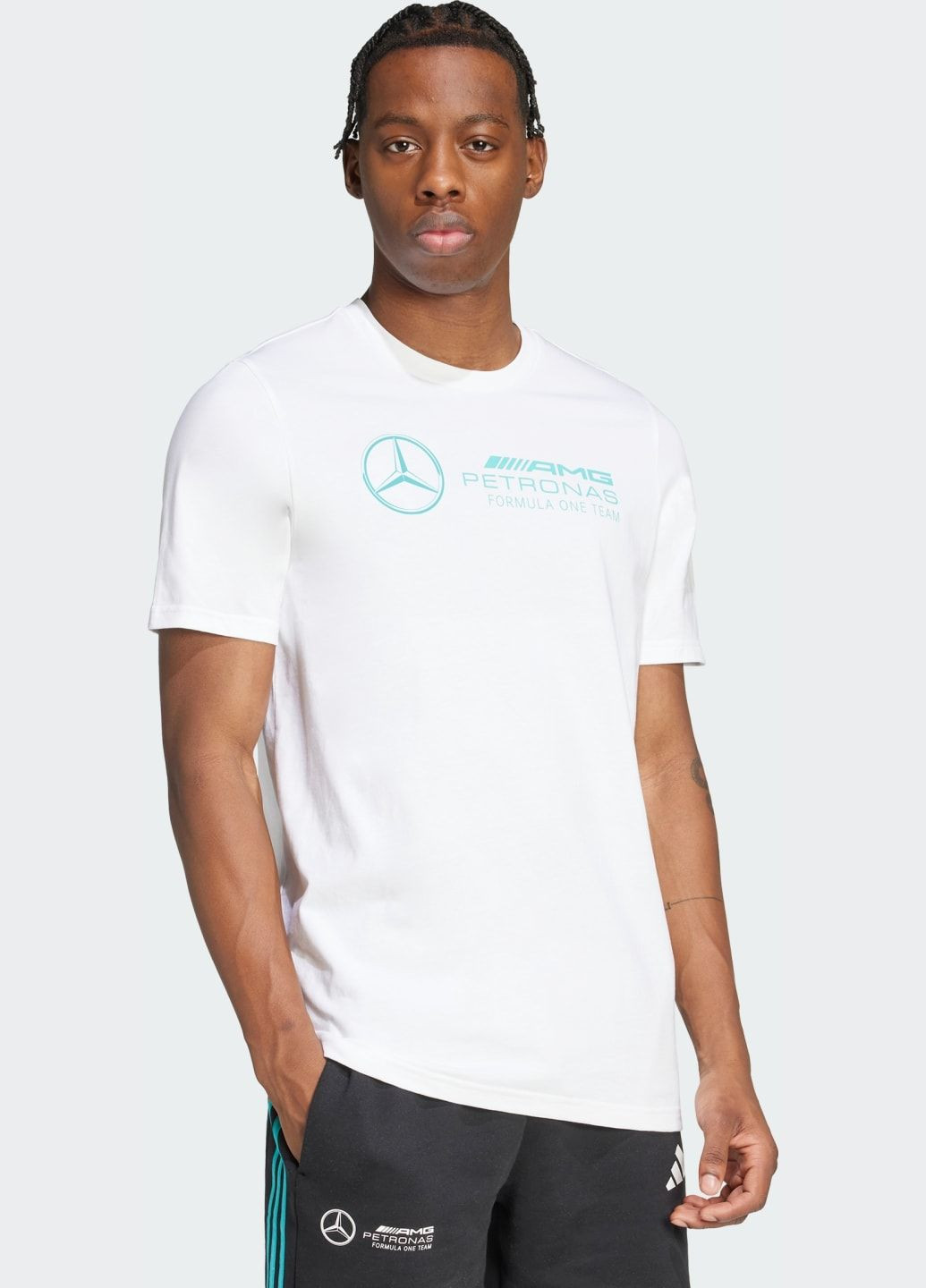 Біла футболка mercedes - amg petronas formula one team dna graphic adidas