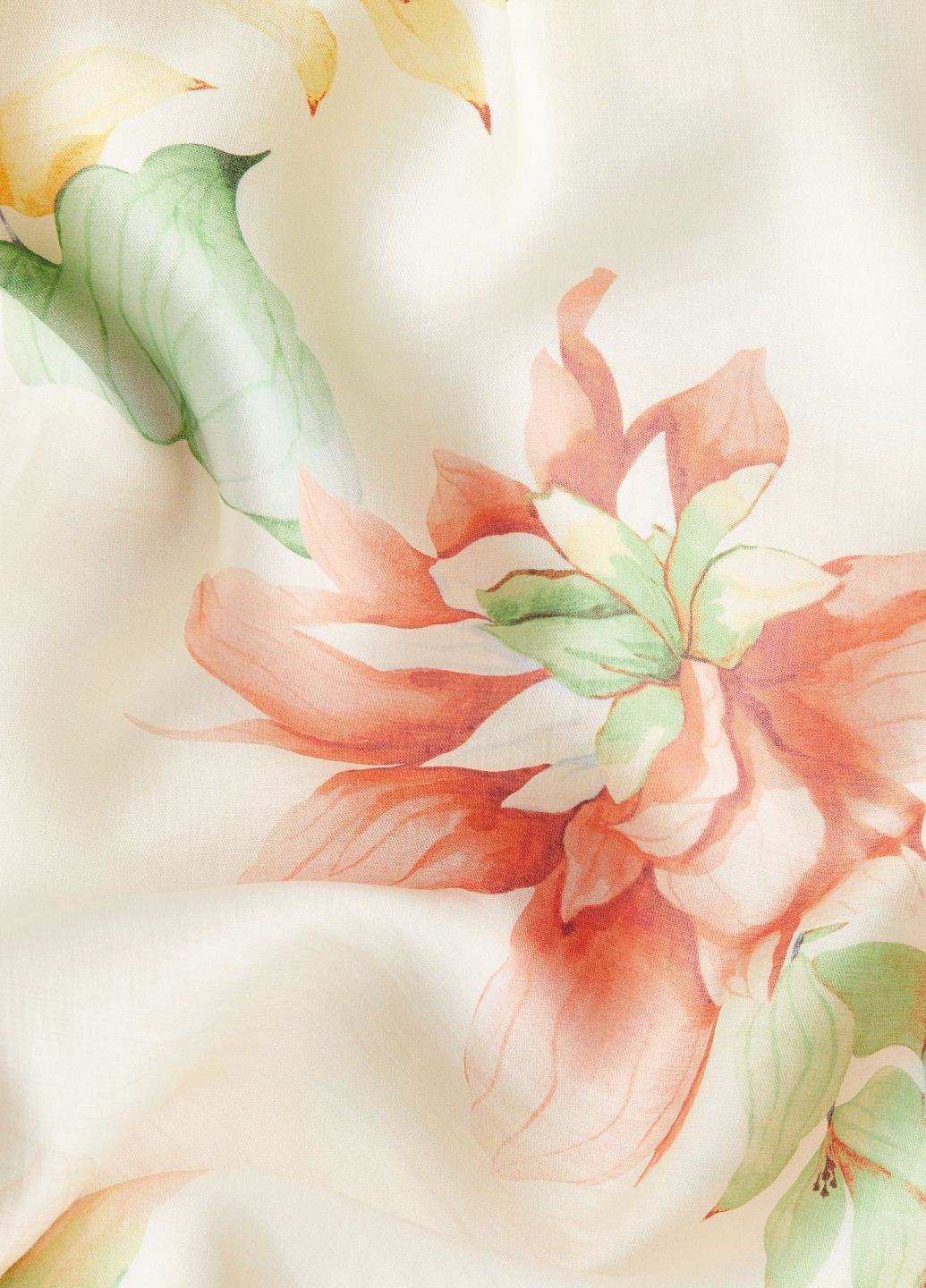 Молочное праздничный платье H&M с цветочным принтом