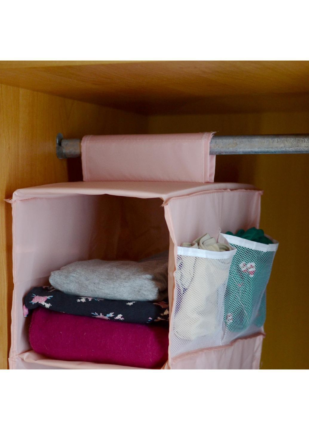 Підвісний органайзер для шафи Рожевий, 4 відділення (ОДв-401-32) No Brand (370866904)