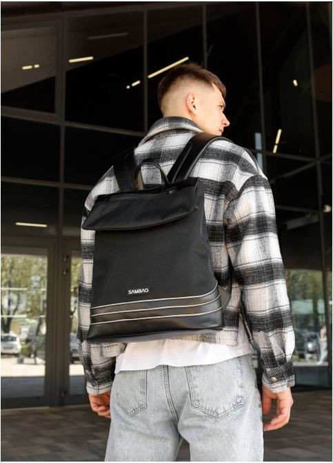 Чоловічий рюкзак з кишенею для ноутбука Чорний (5040311437) Sambag (361244631)