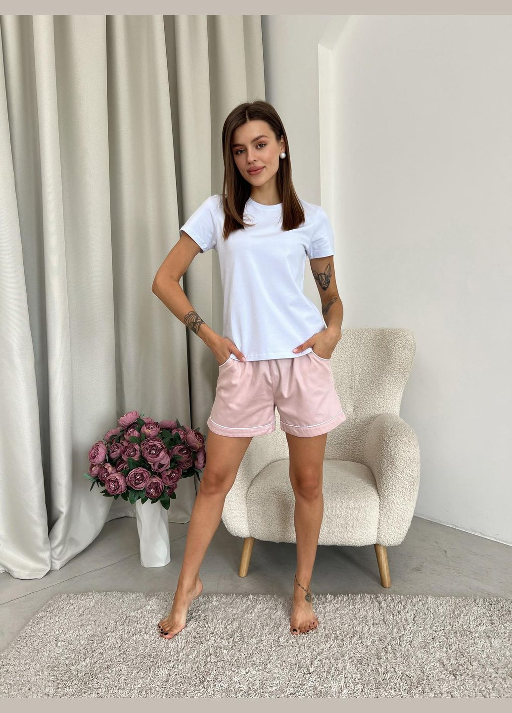 Стильні домашні-піжамні шортики Vakko (326960102)