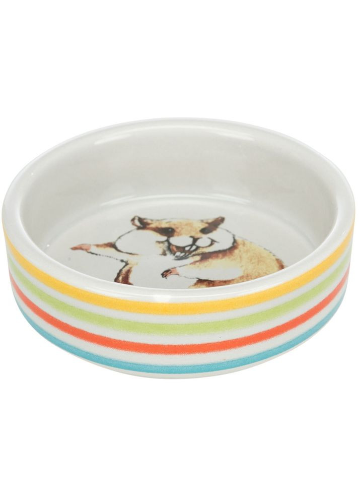 Миска для гризунів з принтом хом_як керамічна 80 мл 8 см різнокольорова Trixie (355794892)