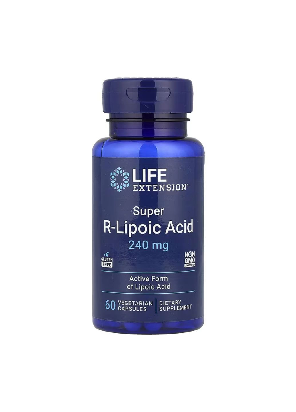 Супер R-ліпоєва кислота 240 мг 60 капсул антиоксидант для контролю цукру в крові добавка для здоров'я Life Extension (368981914)