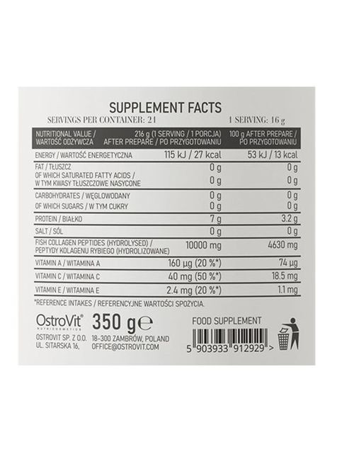 Collagen Jelly 350 g /21 servings/ Green Apple Ostrovit (315689691)