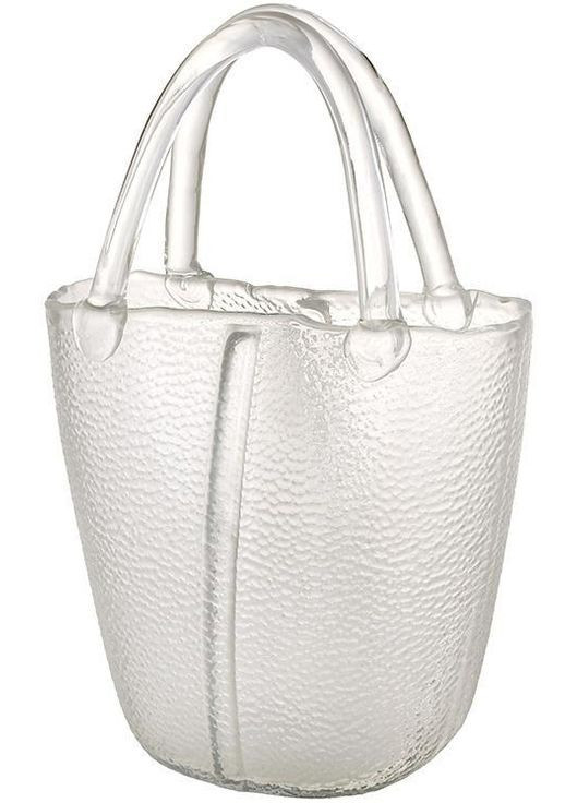 Ваза для цветов стеклянная "Жіноча Сумочка" 19.5х7.3х28см, прозрачное стекло Bona (365248108)