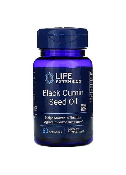 Масло з насіння чорного кмину, Black Cumin,, 60 капсул Life Extension (329199771)