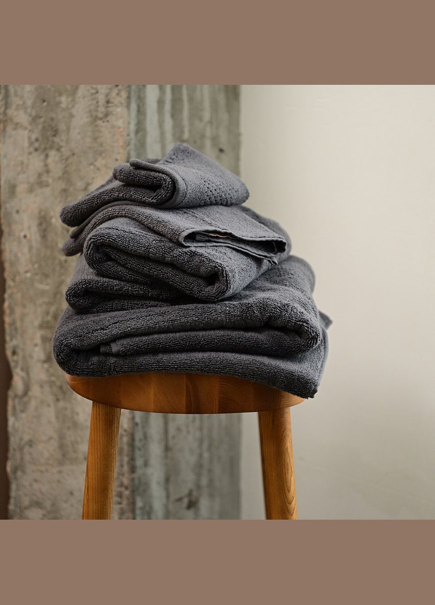 Рушник MY HOME «БРИЗ» 90х150 см Бавовна Темно-Сірий (BT-04 XL DARK GRAY) МВМ сірий