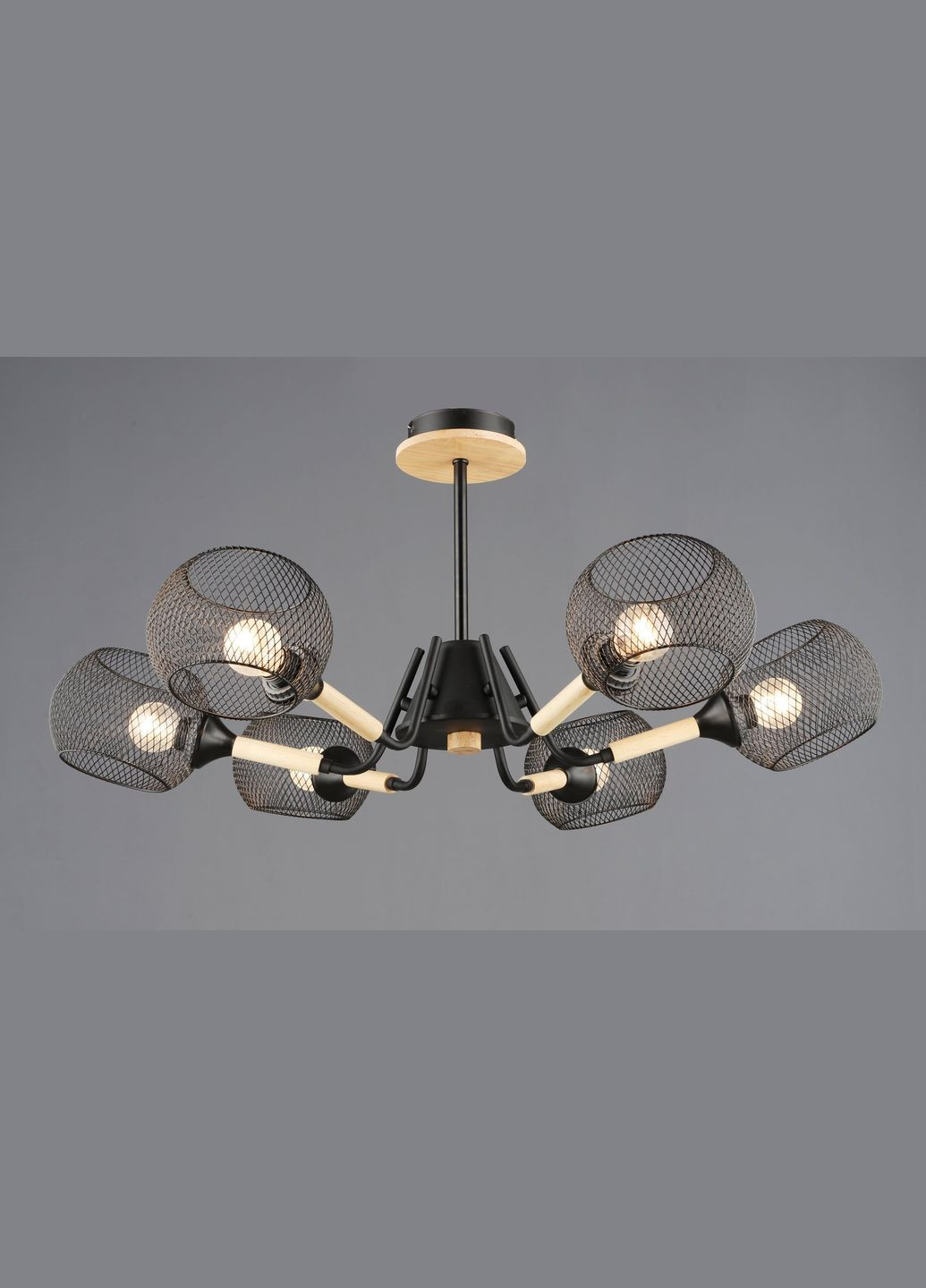 Люстра N6620/6 Чорний + Дерево Valeso (353747254)