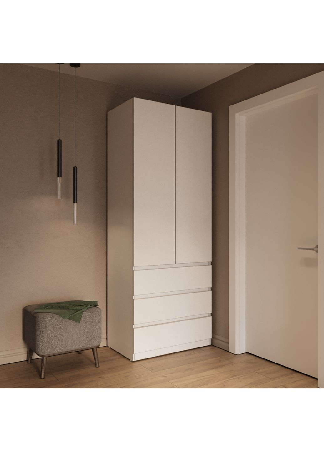 Шкаф на 3 ящика и держатель для одежды 80х50х210см MEBEX (356509059)