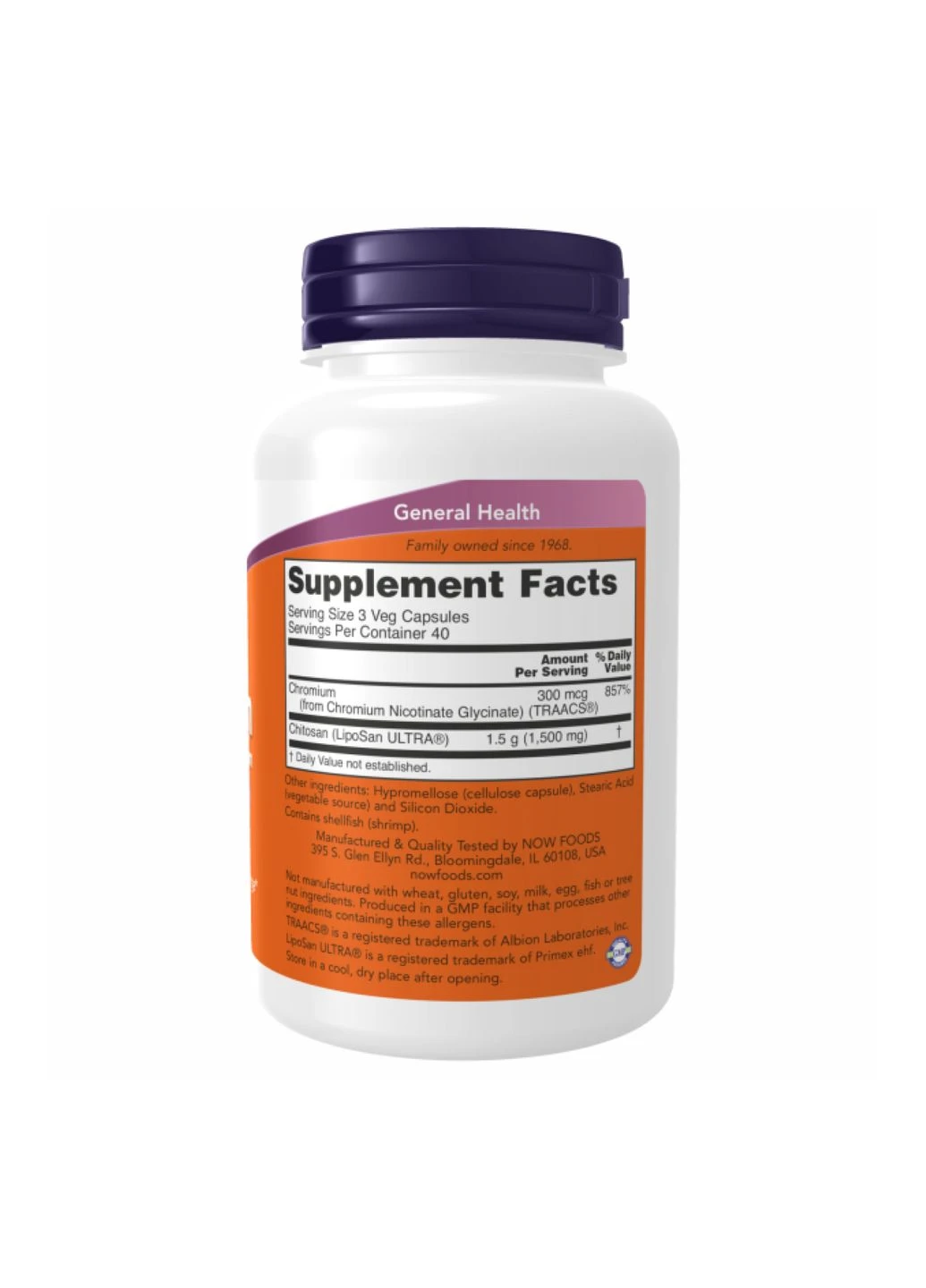 Chitosan Plus 500mg - 240 vcaps Now Foods (367957730)