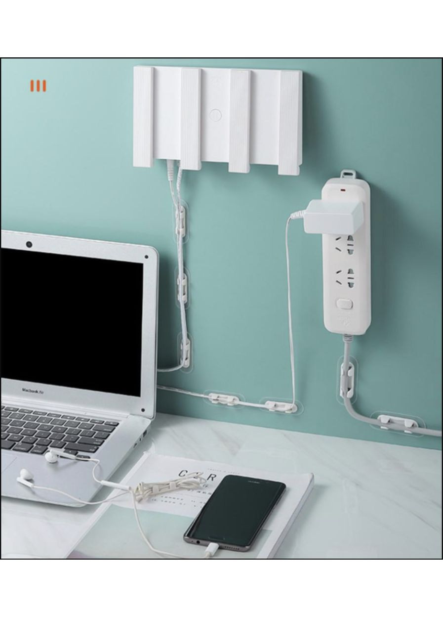 Тримач фіксатор кабелю стяжка для дроту органайзер кабель менеджмент 20 шт L Білий REO (358934979)