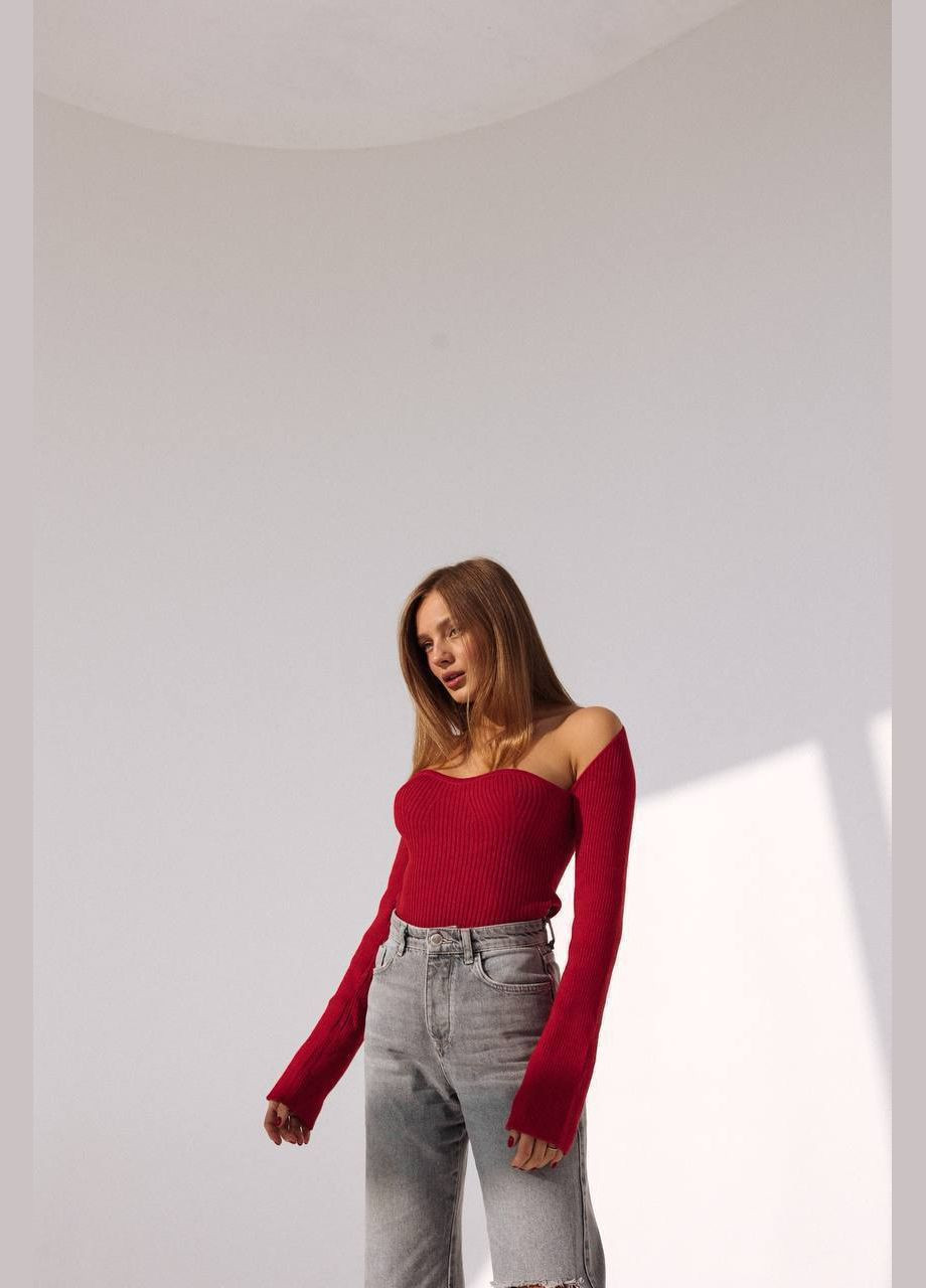 Кофта в рубчик з гарним вирізом Україна (327880208)